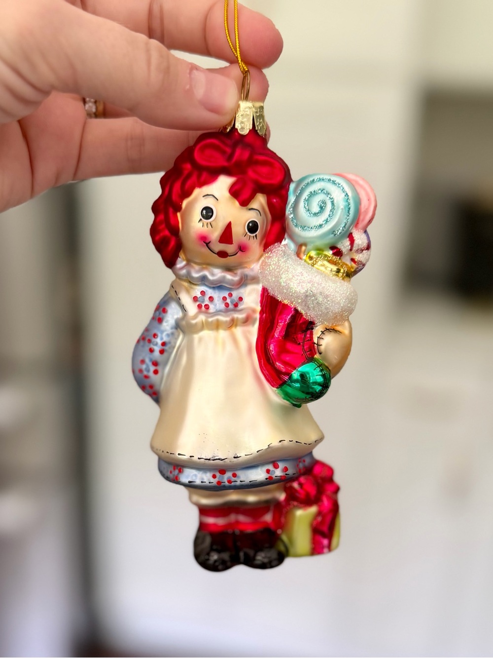 Raggedy Ann Kurt Adler Glass Ornament